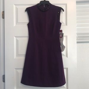 Purple Vince Camuto dress with black rhinestones